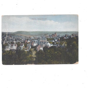 Carte postale des années 1930 Mayen, Totalansicht, Prague, Tchéquie, Non postée, 3,5 x 5,5 pouces, Souvenir de voyage, Petite larme et boucle d’oreille pour chien