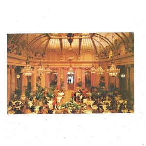 Sheraton-Palace Hotel Postkarte, San Francisco, Kalifornien, ungepostet, historisches Garden Court Restaurant, aus den 1960er 1970er Jahren, Reiseandenken