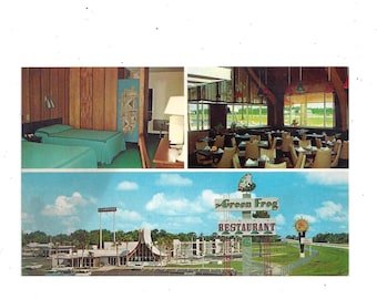1960s Quality Court Motel Postcard, Green Frog Restaurant, Adel, Georgia, Unposted, AAA Endorsed, Travel Souvenir
