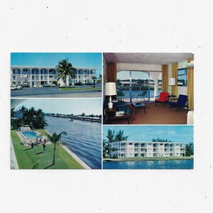 1960er Postkarte von Cameron Apartments, Pompano Beach, Florida, Unposted, 4 Ansichtskarte, Postkarte, Reise Souvenir Ephemera