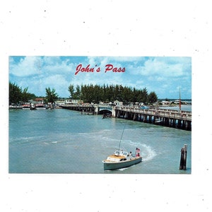 1960er John es Pass Postkarte, St. Petersburg, Florida, Unposted, Angelpunkt Golfküste, Foto H W Hannau, Reise Souvenirping