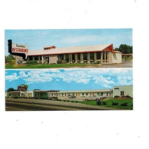 1960er Farbfoto Postkarte von Travelers Motel & Restaurant, Maryville, Tennessee, Unposted, Ephemera, Reise Souvenir
