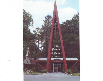 Prince of Peace Memorial Postcard in Silver Springs, Florida, Unposted, Life of Christ Sculptures by Paul Cunningham, Mid Century, Upcycle