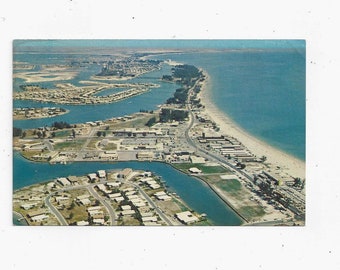 1960s Aerial View of Treasure Island, St. Petersburg, Florida, Unposted, Photo and Pub. by Ward Beckett, Travel Souvenir
