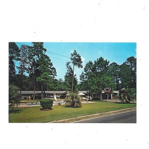 1960er Dixie Motel Postkarte, Adel, Georgia, Unposted, AAA, Tag Werbung, Ephemera, Reise Souvenir