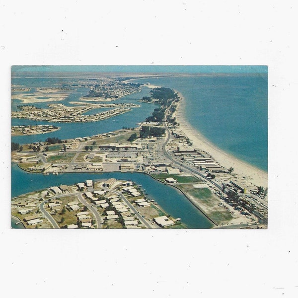 1960s Aerial View of Treasure Island, St. Petersburg, Florida, Unposted, Photo and Pub. by Ward Beckett, Travel Souvenir