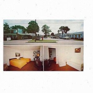 1960er Postkarte von Bel-Aire Motel, South Daytona, Florida, 3 Ansichten, Unposted, Sunshine State, Travel Souvenir.