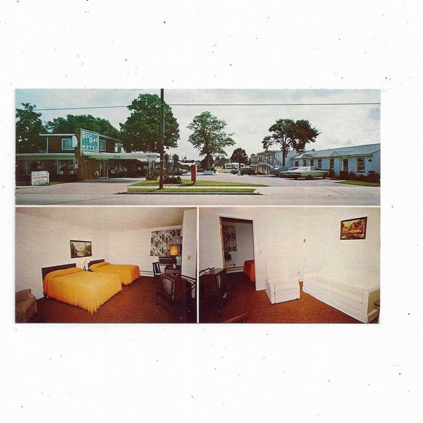 1960s Postcard of Bel-Aire Motel, South Daytona, Florida, 3 Views, Unposted, Sunshine State, Travel Souvenir.