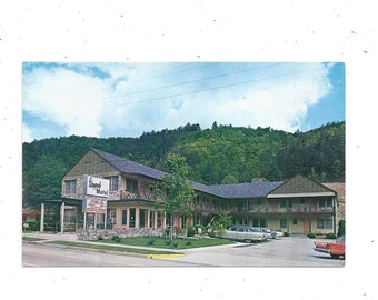 Carte postale Edgepark Motel des années 1960, Gatlinburg, Tennessee, non publiée avec écriture, près du parc des Great Smoky Mountains, souvenir de voyage, dans les Smokies