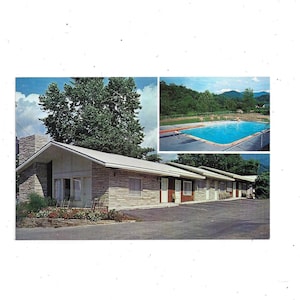 Jaren 1960 Reagan's Motel Postcard, Gatlinburg, Tennessee, Unposted, In de buurt van Great Smoky Mountains Park, Travel Souvenir