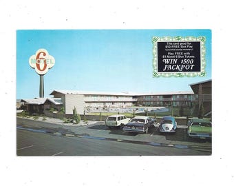 carte postale vintage Motel 6, Las Vegas, Nevada, des années 1970, sans affectation, Tropicana Ave, souvenir de voyage vintage, carte de jeu, scrapbook upcycle