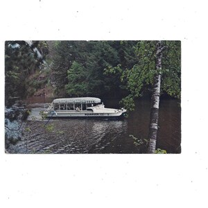1971 Pocztówka z rejsem Aquaduck Cruise Tours na Mirror Lake w Dells, Wisconsin, wysłana z wiadomością, 8-centowym znaczkiem z okazji dwusetnej rocznicy, pamiątką z podróży