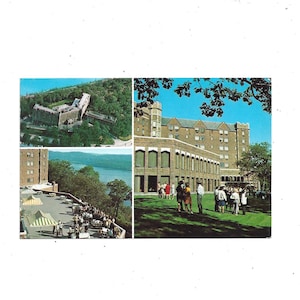 Cartolina del 1960 dell'Hotel Thayer, Accademia Militare degli Stati Uniti, West Point, New York, Fiume Hudson, Non pubblicato, Souvenir di viaggio