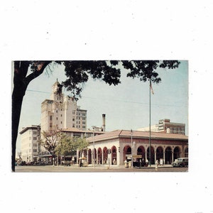 1950er Postkarte von Open Air Post Office, Rutland Building, St. Petersburg Beach, Florida, Unposted, Reise Souvenir