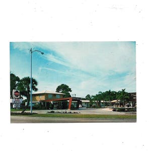 1970er Jahre Florida Postkarte von Cadillac Hotel, Sarasota, Florida, Sunshine State, Travel Beach Souvenir, Ephemera