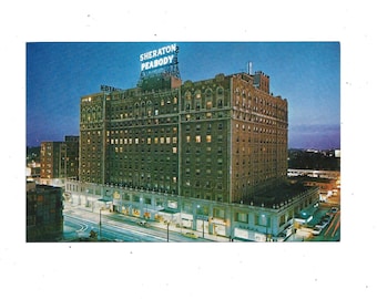 1960 Sheraton Peabody Hotel Postcard, Memphis, Tennessee, Unposted, Travel Souvenir, Restaurato nel 1981 come The Peabody