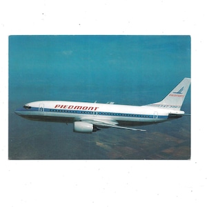 Postal de la década de 1980 del avión a reacción Piedmont Boeing 737-300 Series, sin publicar, 4 x 6 pulgadas, recuerdo aeronáutico