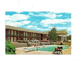 1960s Colonial Manor Motel Postcard, Perry, Georgia, Restaurant, AAA Endorsed, Off I-75, Unposted, Travel Souvenir