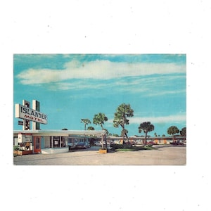 Carte postale Islander Motel des années 1960, Daytona Beach, Floride, non affectation, sur l'A1A, Sunshine State, souvenir de voyage, scrapbook upcycle