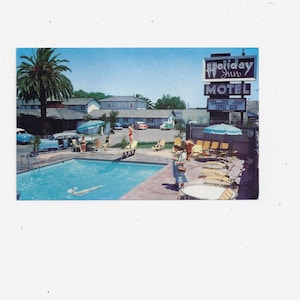1950er Jahre Postkarte von Holiday Inn Motel in Mountain View, Kalifornien, ungepostet, Pre Trademark, Travel Souvenir Ephemera, Old Motel