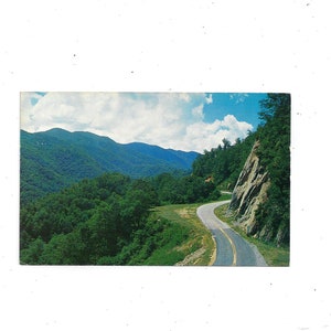1959 Postkarte von Mountain Highway, Western North Carolina, Unposted, Walter Cline Foto, Pre I-40 Travel Souvenir