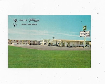 Gallup Travelodge Postcard, New Mexico, Posted with Message, 4 Cent Stamp, From 1967, Outside View, Travel Souvenir, Upcycle Scrapbook