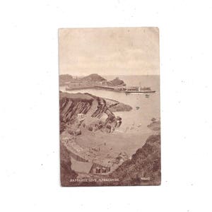 1927 Antyczna pocztówka fotograficzna przedstawiająca zatokę Rapparee, Ilfracombe, North Devon, Anglia, opłacona znaczkiem 1-pensowym, sepiatyp
