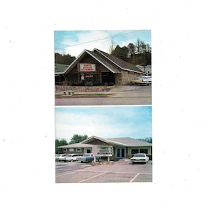 1960er Hays House Restaurants Postkarte, Gatlinburg, Tennessee, ungepostet, 2 Ansichten, Airport Rd & Route 71-73, Vintage Reise Souvenir Ephemera
