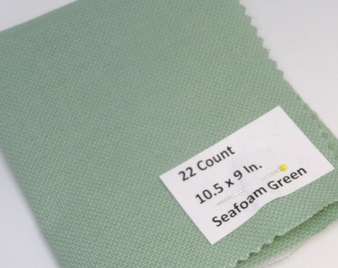 Seafoam Cotton Aida Cloth, 22 Count, 9 X 10.5 Inches, Hardanger Cloth