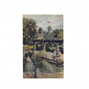 Cartão postal de linho colorido do Sanatório Paradise Valley dos anos 1930, National City, Califórnia, não postado, lembrança de viagem