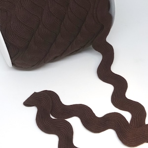 Brown Jumbo Rick Rack, 1.4 Inch Wide Poly Fun Trim, BY the YARD, Sewing Craft Large Rick Rack Trim for Crafts, Baby, Home Decor, Pillows