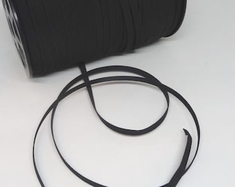 BLACK Braided Elastic In 2-YARD Increments, 1/4 Inch Wide, Polyester & Rubber, Home Sewing, Face Masks, Clothing, Crafts, Lingerie