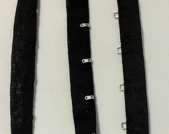 One Inch BLACK Nickel Hook and Eye Tape for Sewing, BY the FOOT, Steampunk, Home Notions, Costume, Dresses, Blouses, Lingerie