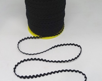 BLACK Baby Rick Rack, In 2-YARD Increments, #13 Size, 3/16 In. Wide, Home Decor, Baby Clothing, Pillowcases, Curtains, Quilt, Clothing, More