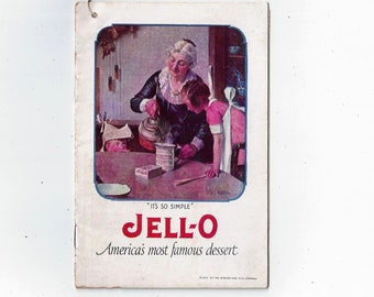 1923 Jell-O-Rezeptheft und Tipps, 16 Seiten, schöne Grafiken, Jello-Buch, 1920er-Jahre-Lebensmittelzubereitung, 6,25 x 4 1/8 Zoll, antike Werbung