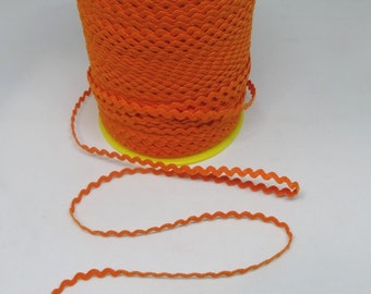 Orange Baby Rick Rack, In 2-YARD Increments, No. 13, 3/16 Inches Wide, For Baby Clothing, Pillowcases, Curtains, Blankets, Pillows, Crafts