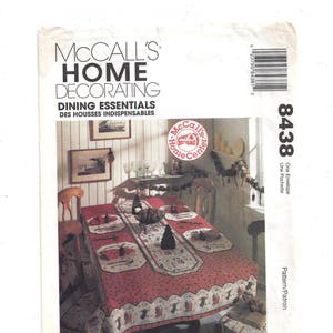 McCall&#39;s 8438 Pattern for Dining Essentials, From 1996, FACTORY FOLDED, UNCUT, Tablecloths, Napkins, Place Mats, Runners, Vintage Pattern