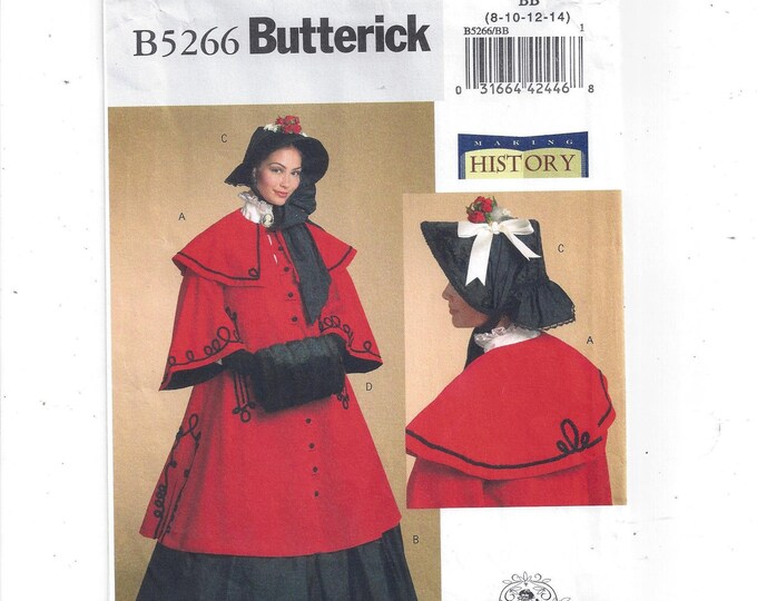 Butterick 5266 Pattern for Misses' Historical Costume, Cloak, Skirt ...