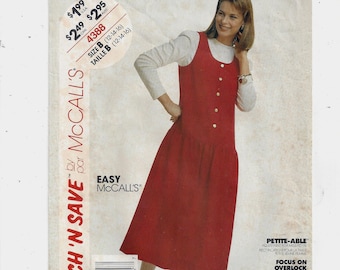 McCall's 4388 Stitch N Save-patroon voor damestrui, top, maat 12 14 16, uit 1989, Easy Home Fashion Sewing,
