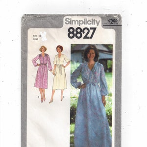 Simplicity 8827 Pattern for Misses' Dress in 2 Lengths, Tie Belt, Size 10, From 1978, Home Fashion Sewing, Evening Wear, Upcycle Sew Supply