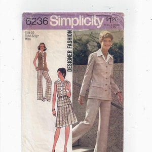Home Sewing Fashion From 1974 Top Size 10 Free Shipping to USA Skirt Designer Fashion Simplicity 6236 Pattern for Misses/' Cardigan