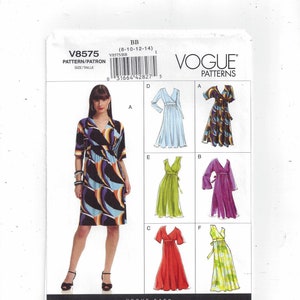 Vogue 8575 Pattern for Misses&#39; Dress with Several Options, Size 8-10-12-14, From 2009, Vogue Easy Options, FACTORY Folded, Uncut, Fashion