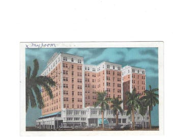 1955 Postcard of The McAllister, Miami, Florida, Posted with Message, Stamp, Travel Souvenir