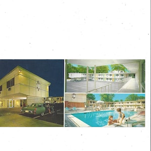 Cartolina extra lunga anni '60 di Tuscaloosa TraveLodge, Alabama, non pubblicata, 3 viste, souvenir di viaggio vintage, 1217 24th Ave., album di ritagli di riciclo