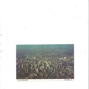Cartão postal de 1976 da Filadélfia Central, Pensilvânia, vista aérea, cidade e ano do bicentenário, não publicado, lembrança de viagem, rio Schuylkill