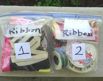 Quart Bag Ribbon Lot, Choose from 2, Grosgrain, Satin, Velvet and More. Sewing Projects, Hats, Pillows, Hair Crafts, Curtains, Pillow Cases
