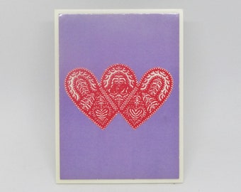 1970s Pharmaceutical Gift from Boehringer Ingelheim Ltd., Double Heart Love Token Picture, Courtesy Hallmark Historical Collection, 5 x 3.75