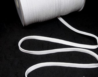 WEISSE geflochtene Baumwollschnur, flache Kordel, in 2-Yard-Schritten, 3/8 Zoll breit, Nähen, Schnürung, Ösen, Kapuzen