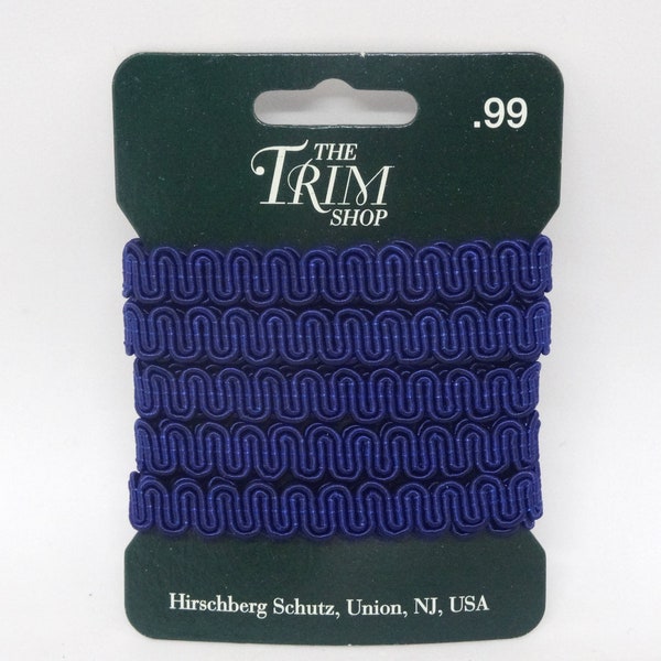 Navy Mini Scroll Nylon Braid Trim, 5/16 Inch Wide, 2 Yards Per Package, From Hirschberg Schutz, Costumes, Crafts, Sewing Notions, Home Decor