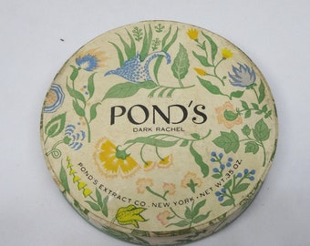 1940s Pond's Extract Co. Dreamflower Loose Face Powder in Cardboard Container. Opened with Full Content, .35 oz, Dark Rachel Color